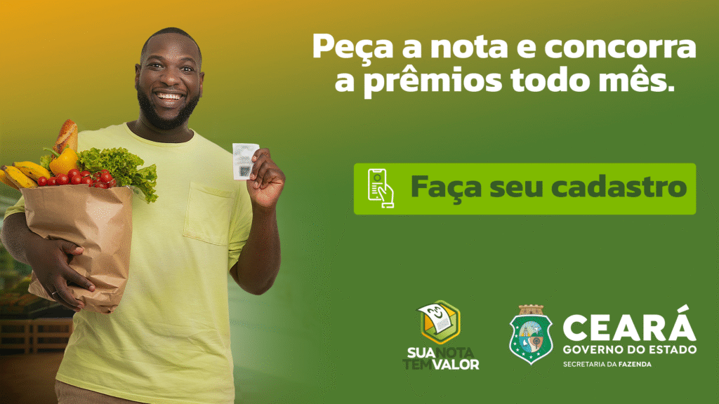 Peça a Nota e Concorra a Prêmios Todo Mês! 1 sua nota tem valor
